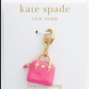 Kate Spade NWT how charming hot pink purse charm